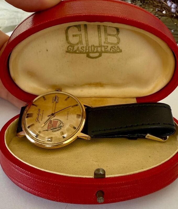 Vintage Glashütte Spezimatic Wristwatch –German Stasi (MfS) Ministry-26 Rubies