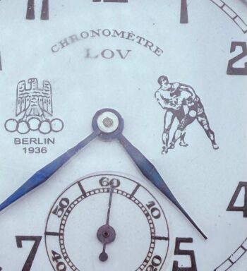 1936 Chronomètre LOV Berlin Olympic Games Pocket Watch – Wrestlers Dial – Rare