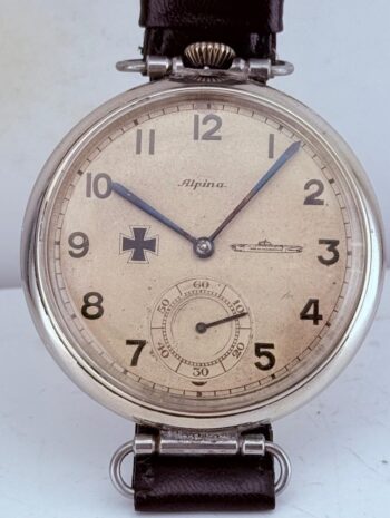 Antique WWI German Navy U-Boat Officer’s Alpina Wristwatch – Iron Cross Dial