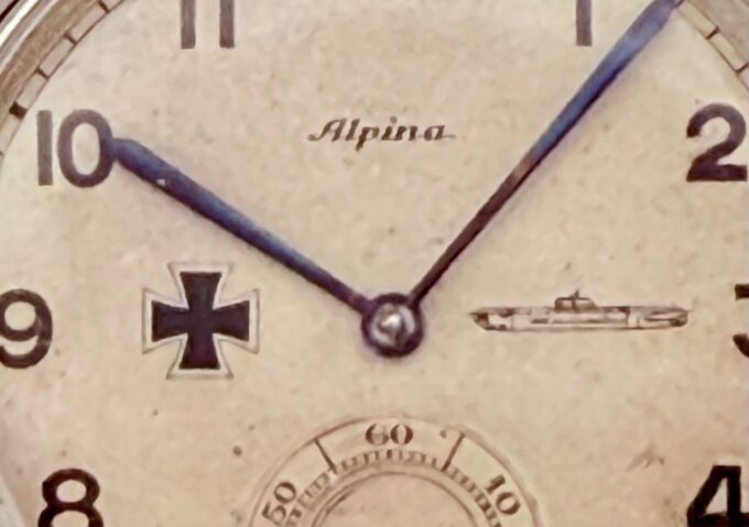 Antique WWI German Navy U-Boat Officer’s Alpina Wristwatch – Iron Cross Dial