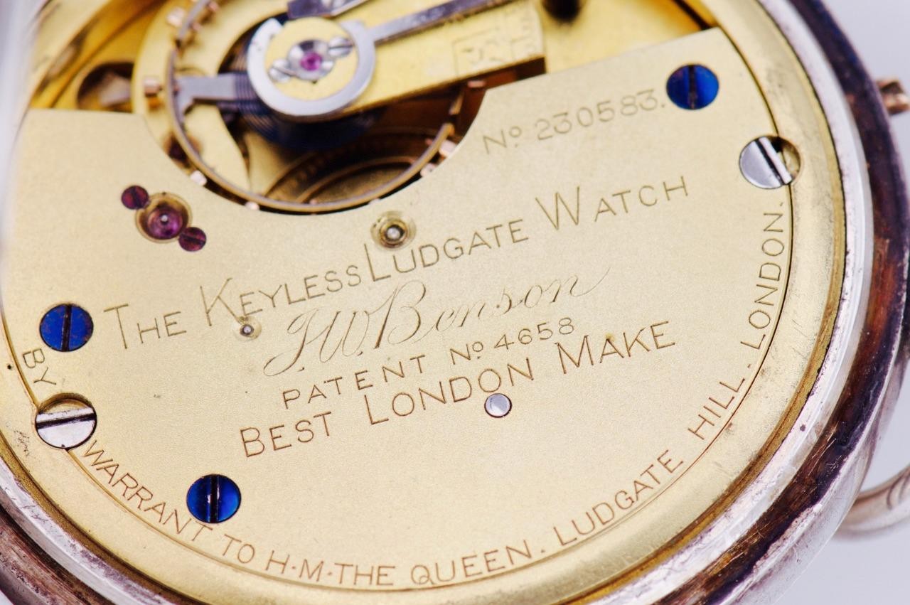 Antique J.Benson Sterling Silver Pocket Watch-CHRONOMETER Maker to King George V