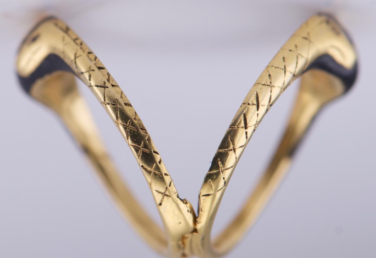 Antique Victorian Gilt Silver & Enamel Memento Mori Skull Poison Locket Ring