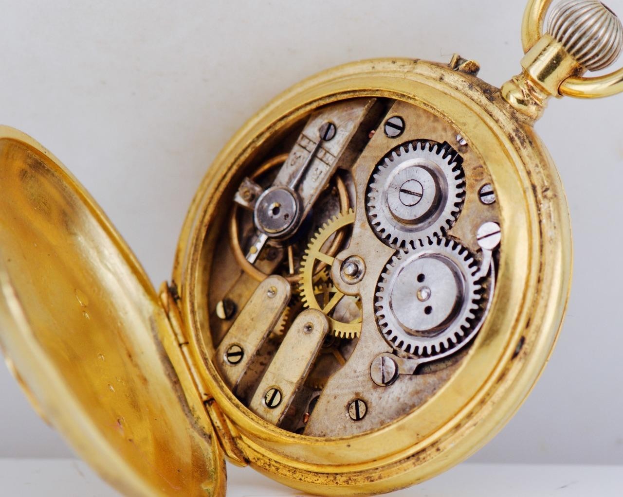 Antique Victorian Pocket Watch Gold Plate Silver Case SATOR Magic Formula c1890s