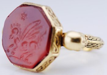 Antique Georgian 18k Gilt Sterling Silver (Vermeil) Memento Mori Skull Ring 1800