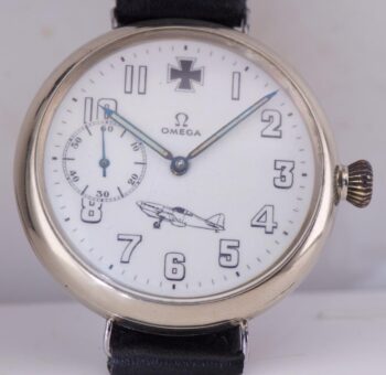 Antique WWII Era Military Pilot’s Omega Wristwatch — c.1939 — 50mm — Perfect