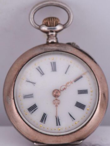 Antique Imperial Tsar's Era Presentation Pocket Fob Watch Silver Enamel c1910