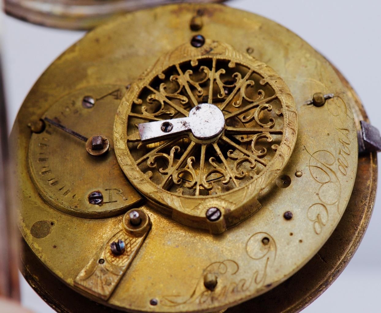 Antique French Verge Fusee Pocket Watch c1770 Lame Paris- Queen Marie Antoinette