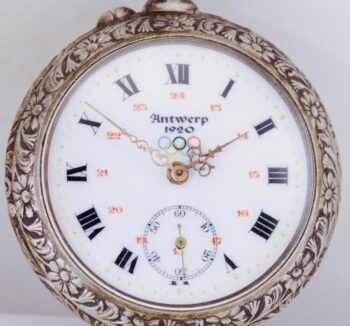 Antique 1920 Antwerp Olympic Games French Pocket Watch –Cycling Award–LeCoultre