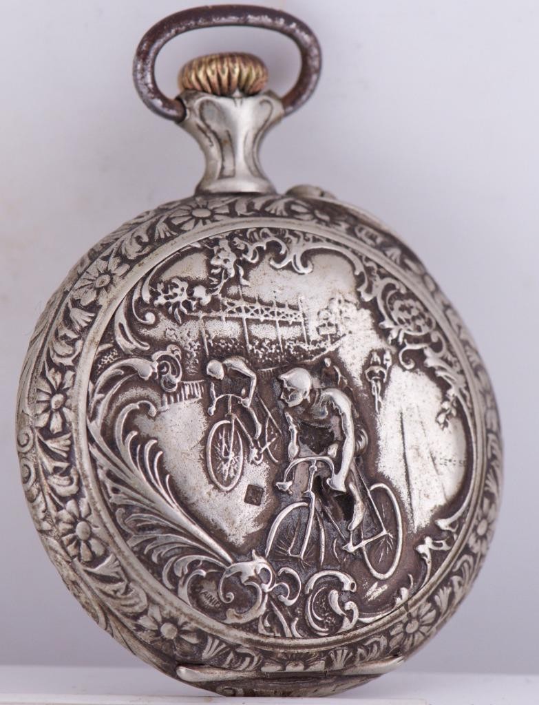 Antique 1920 Antwerp Olympic Games French Pocket Watch –Cycling Award–LeCoultre