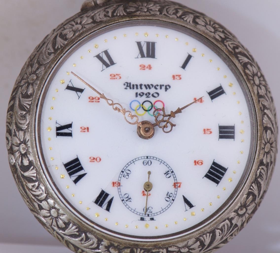Antique 1920 Antwerp Olympic Games French Pocket Watch –Cycling Award–LeCoultre