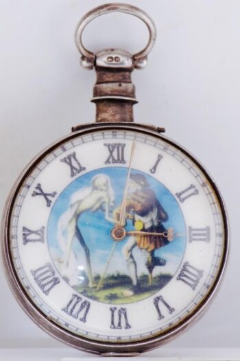 Antique Georgian Verge Fusee Pocket Watch – Memento Mori Enamel Dial – 18th C.