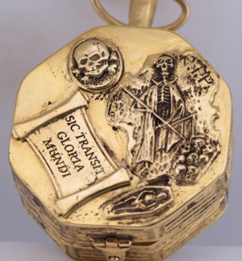 Antique French Breguet à Paris Memento Mori Skull Pocket Watch c1790 Gilt Bronze