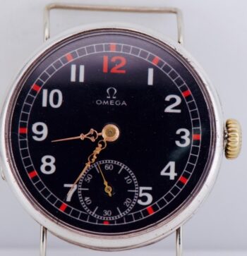 WWI German Army Officer’s Silver Award Wristwatch – Omega 1916 – “Gott mit uns”