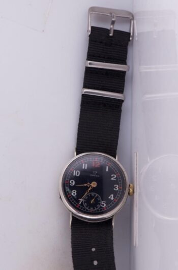WWI German Army Officer’s Silver Award Wristwatch – Omega 1916 – “Gott mit uns”