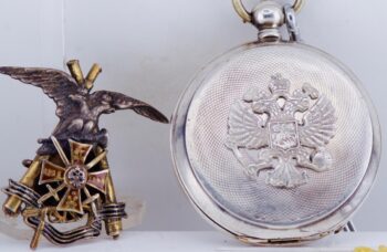 Antique Imperial Tsar Era Military Officer’s Award Silver Tobias Pocket Watch