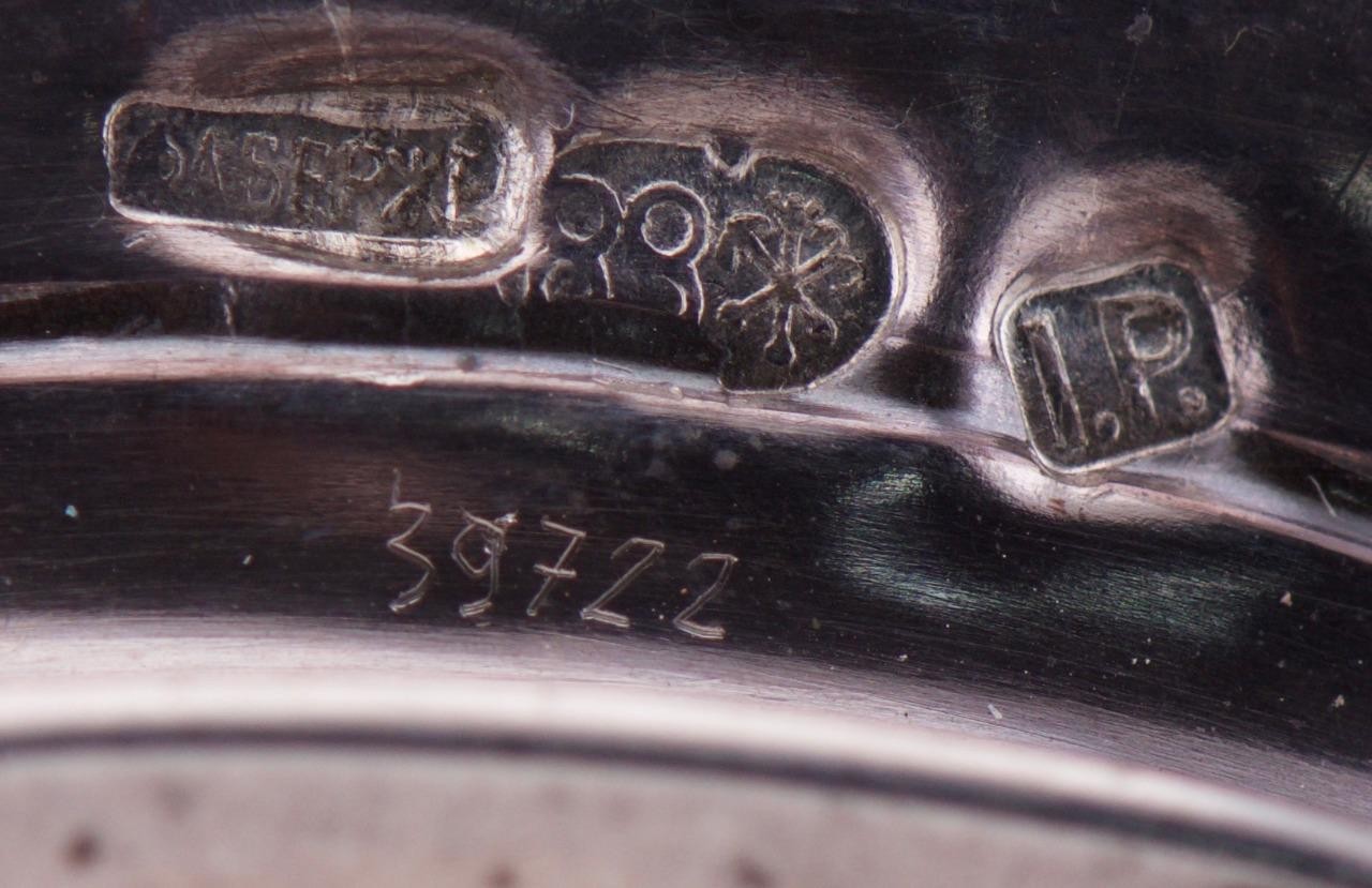 Antique Imperial Faberge Silver and Crystal Mustard Holder c1890's