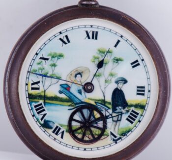 Antique Pocket Watch-Automaton Chinese Rickshaw Fancy Enamel Dial 1930 by Mardon