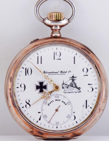 Antique IWC Schaffhausen German Navy WWI Silver Pocket Watch - Cal 52 - COA -