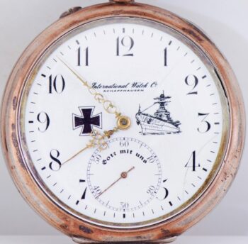 Antique IWC Schaffhausen German Navy WWI Silver Pocket Watch - Cal 52 - COA -