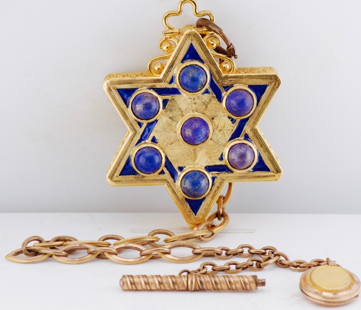 Verge Fusee Pocket Watch Jewish JUDAICA STAR of DAVID 1800 Antique 19th Century