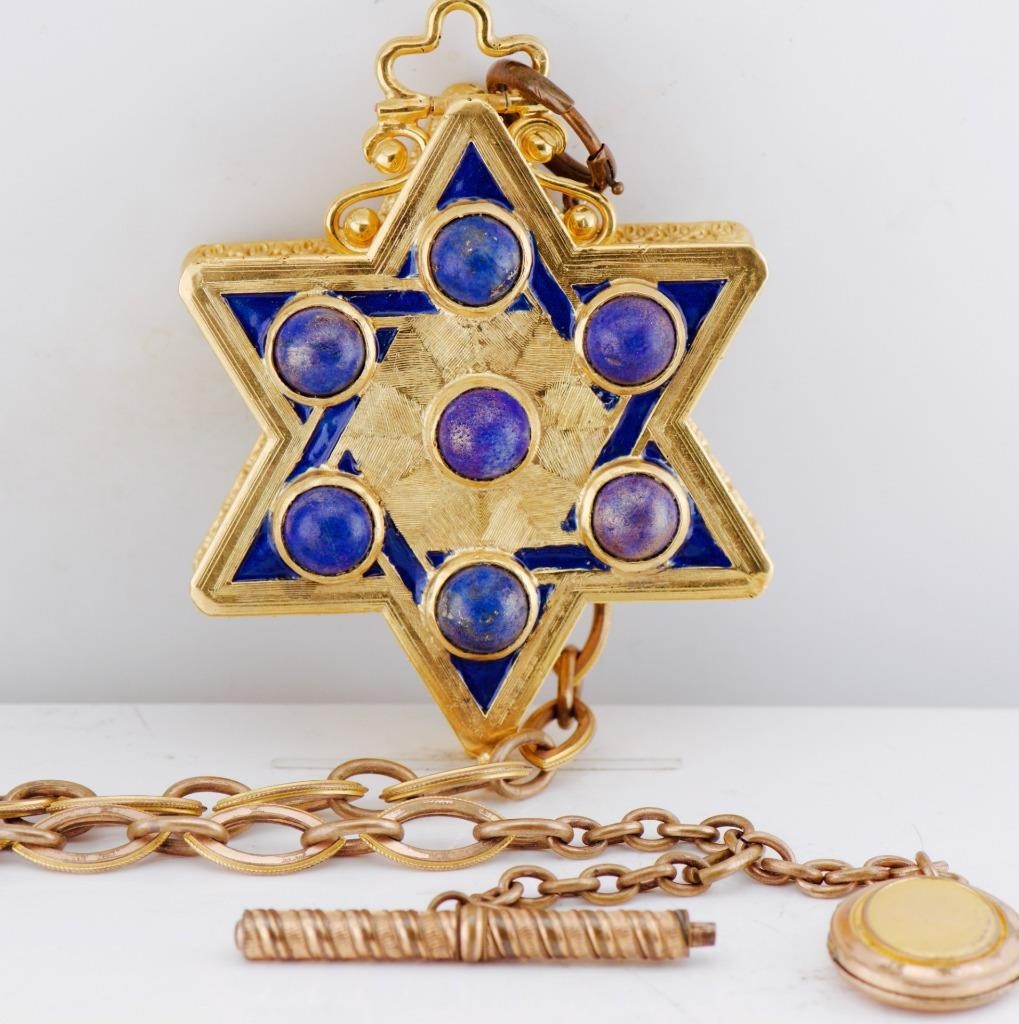 Verge Fusee Pocket Watch Jewish JUDAICA STAR of DAVID 1800 Antique 19th Century