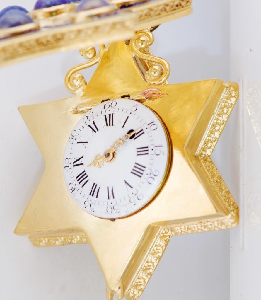 Verge Fusee Pocket Watch Jewish JUDAICA STAR of DAVID 1800 Antique 19th Century