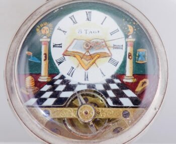 Rare Antique Masonic Hebdomas 8-Day Pocket Watch – Sterling Silver (1910)