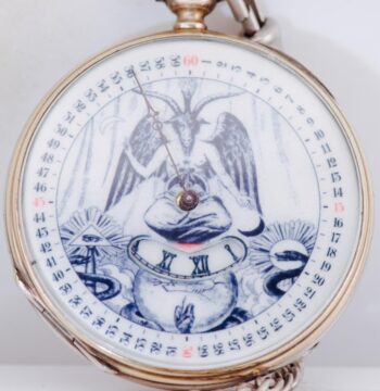 Antique Pocket Watch Occultist Baphomet Dial DIGITAL HOURS Single Hand c1860's