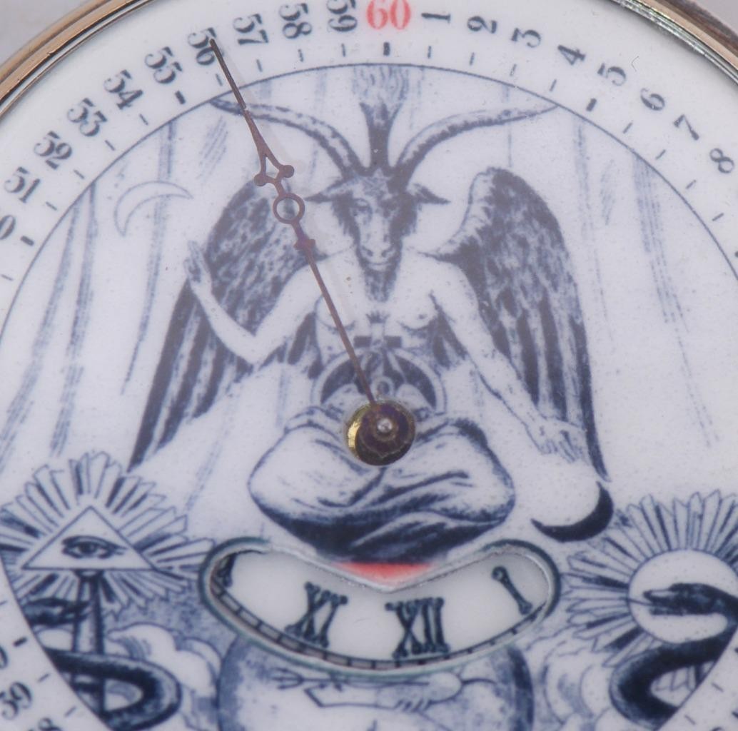 Antique Pocket Watch Occultist Baphomet Dial DIGITAL HOURS Single Hand c1860's