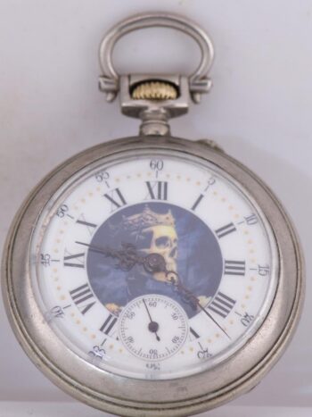 Antique Victorian Memento Mori Pocket Watch – c.1890s Perfect Working RARE