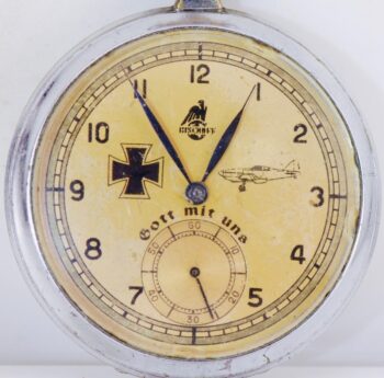 RARE BISCHOFF German Aviation Pilot’s Pocket Watch c1940's- 49mm - 17 Jewels -