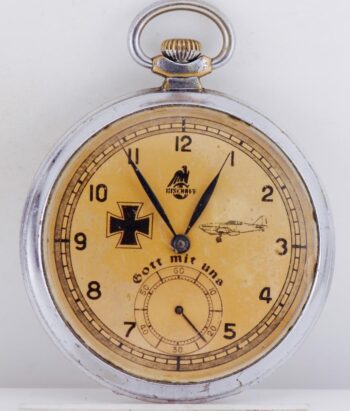 RARE BISCHOFF German Aviation Pilot’s Pocket Watch c1940's- 49mm - 17 Jewels -