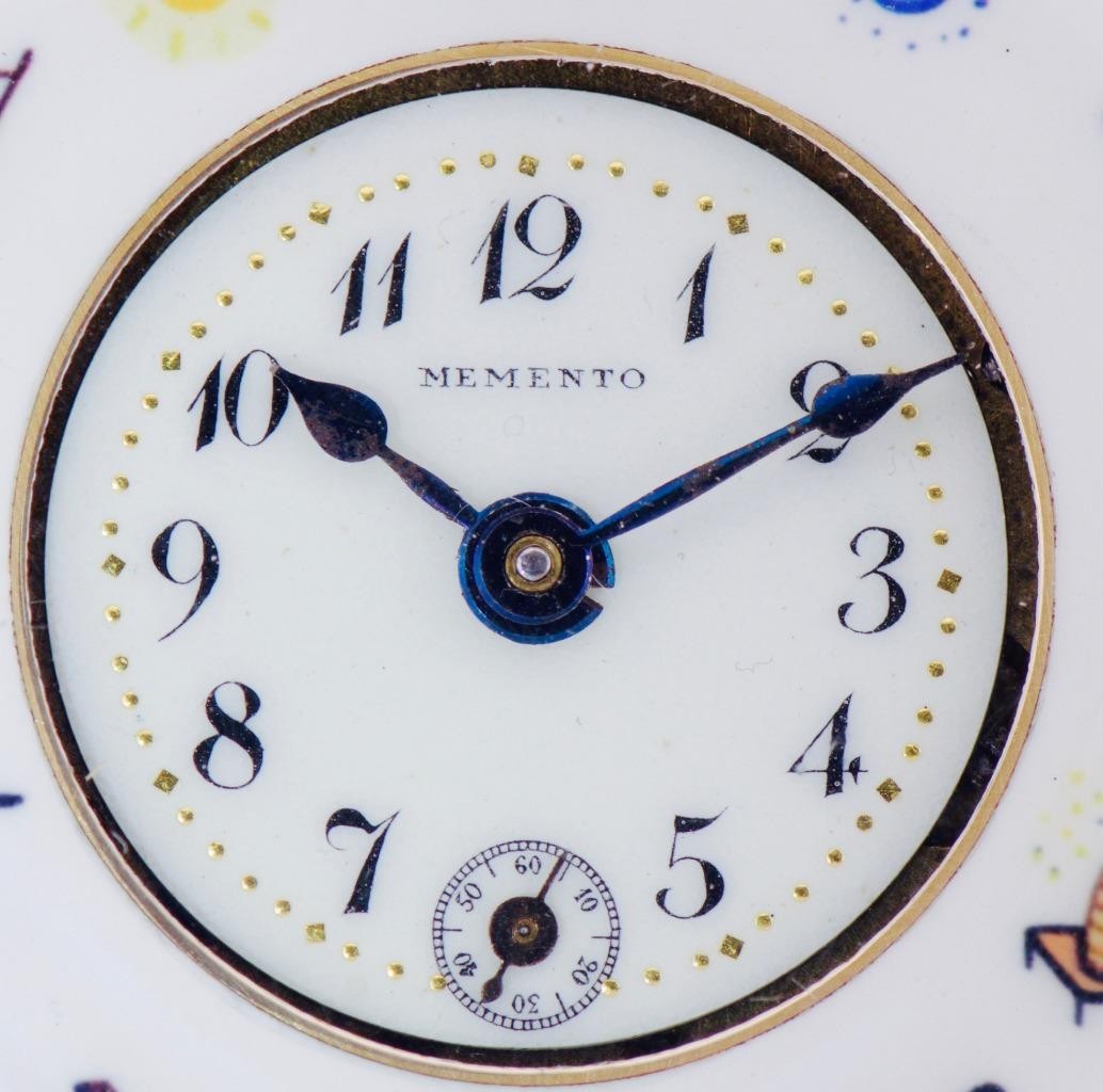 RARE Antique Masonic Gunmetal Pocket Watch – c. 1890 Unique Two-Part Enamel Dial