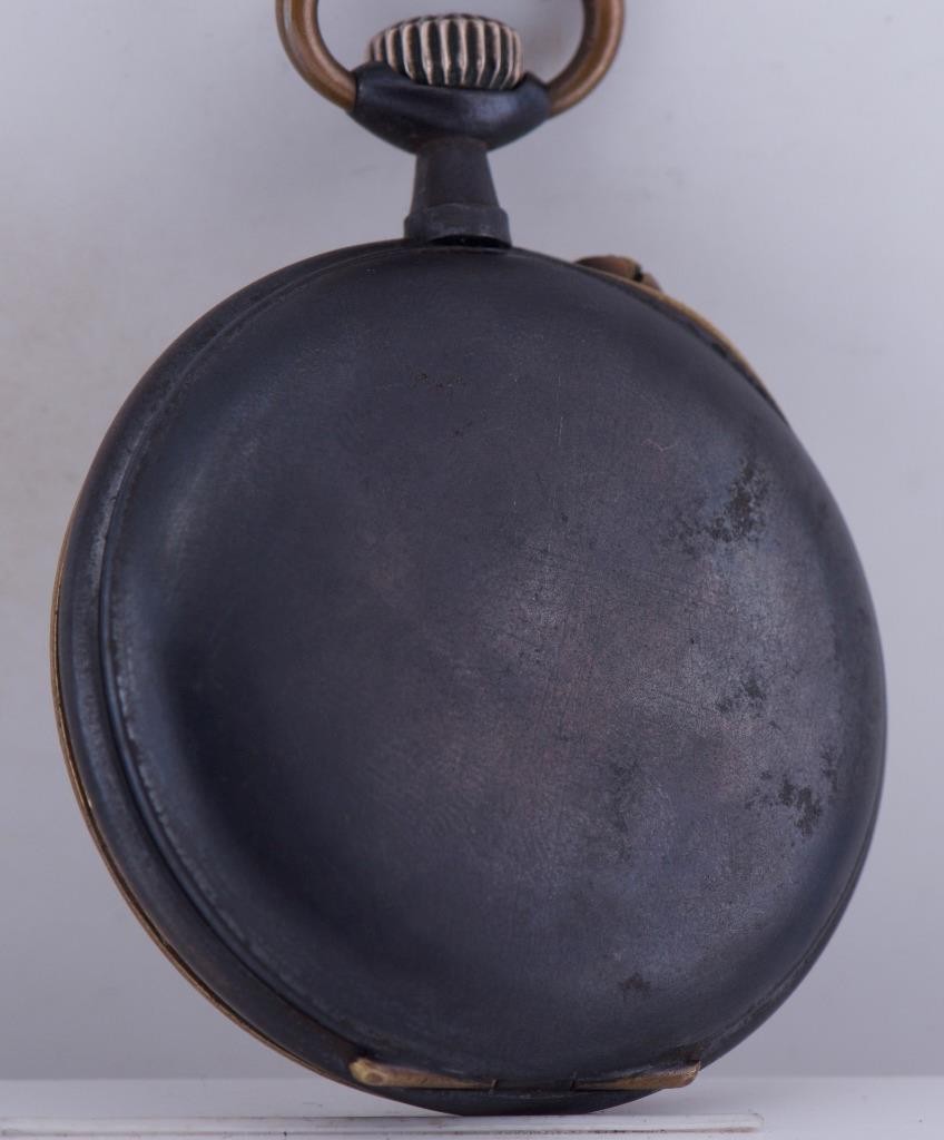 RARE Antique Masonic Gunmetal Pocket Watch – c. 1890 Unique Two-Part Enamel Dial
