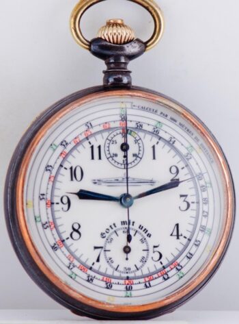 EXTREMELY RARE 51mm Gunmetal U-Boat Captain's Chronograph Pocket Watch c.1940s