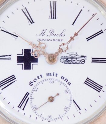 Rare c. 1930s German Military Award Cortebert Pocket Watch – Solid 0.800 Silver