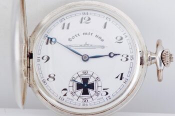 Extremely Rare c. 1940s German Navy U-Boat Officer Award Silver Pocket Watch