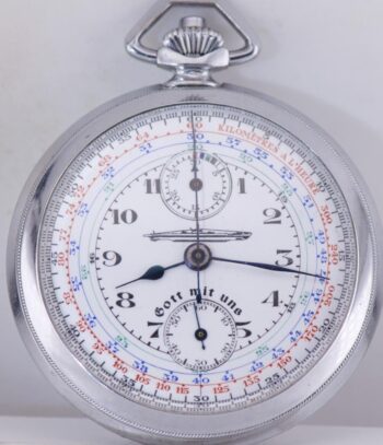 Extremely Rare c. 1940s German Navy U-Boat Captain's Chronograph Pocket Watch
