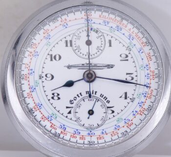 Extremely Rare c. 1940s German Navy U-Boat Captain's Chronograph Pocket Watch