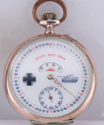 WWII Military Union Horlogere Silver Officer's Award Pocket Watch DIGITAL Dial