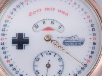 WWII Military Union Horlogere Silver Officer's Award Pocket Watch DIGITAL Dial