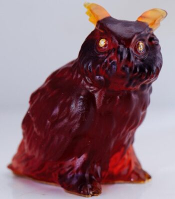 Extremely Rare & Magnificent Imperial Fabergé Carved Crystal Owl Figurine –c1906