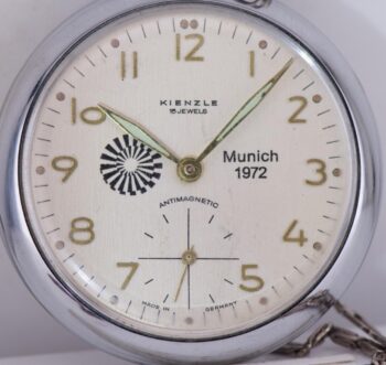 Vintage Kienzle 1972 Munich Olympics Pocket Watch - 15 Jewels - Germany- Working