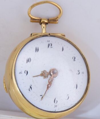 300 Years Old Georgian Memento Mori 18K Vermeil Oignon Verge Fusee Pocket Watch