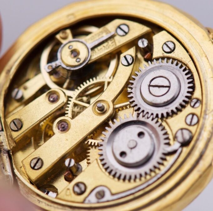 Antique French Occultist's Memento Mori Skull Pocket Watch Gilt Silver ...