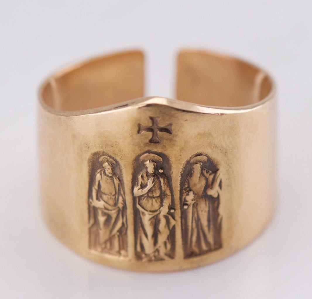 Important Historical 18k Gold Bishop's Ring Awarded by Pope Paul VI c.1965 RARE