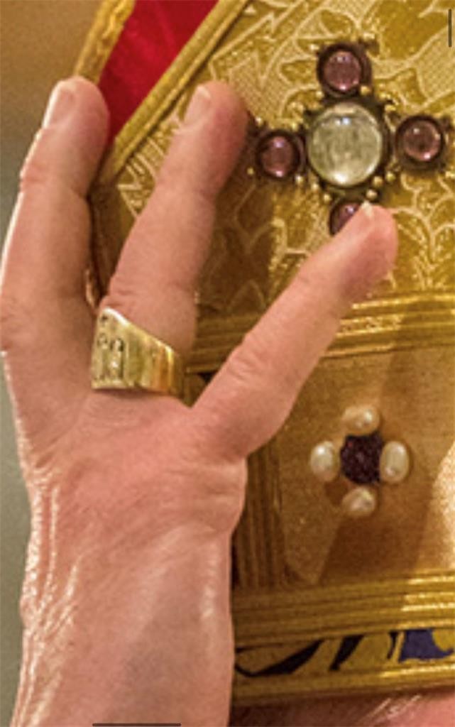 Important Historical 18k Gold Bishop's Ring Awarded by Pope Paul VI c.1965 RARE