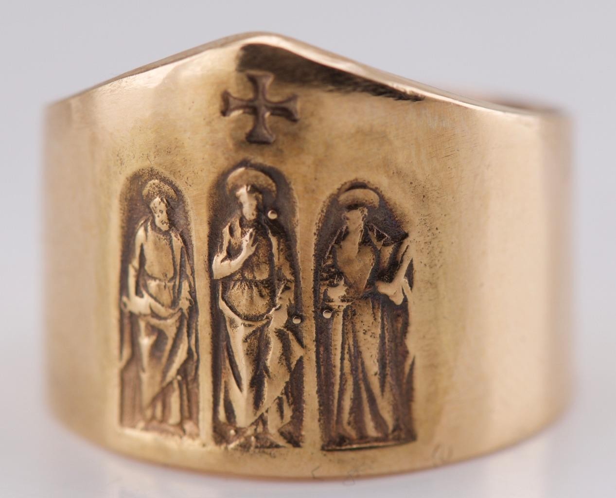 Important Historical 18k Gold Bishop's Ring Awarded by Pope Paul VI c.1965 RARE