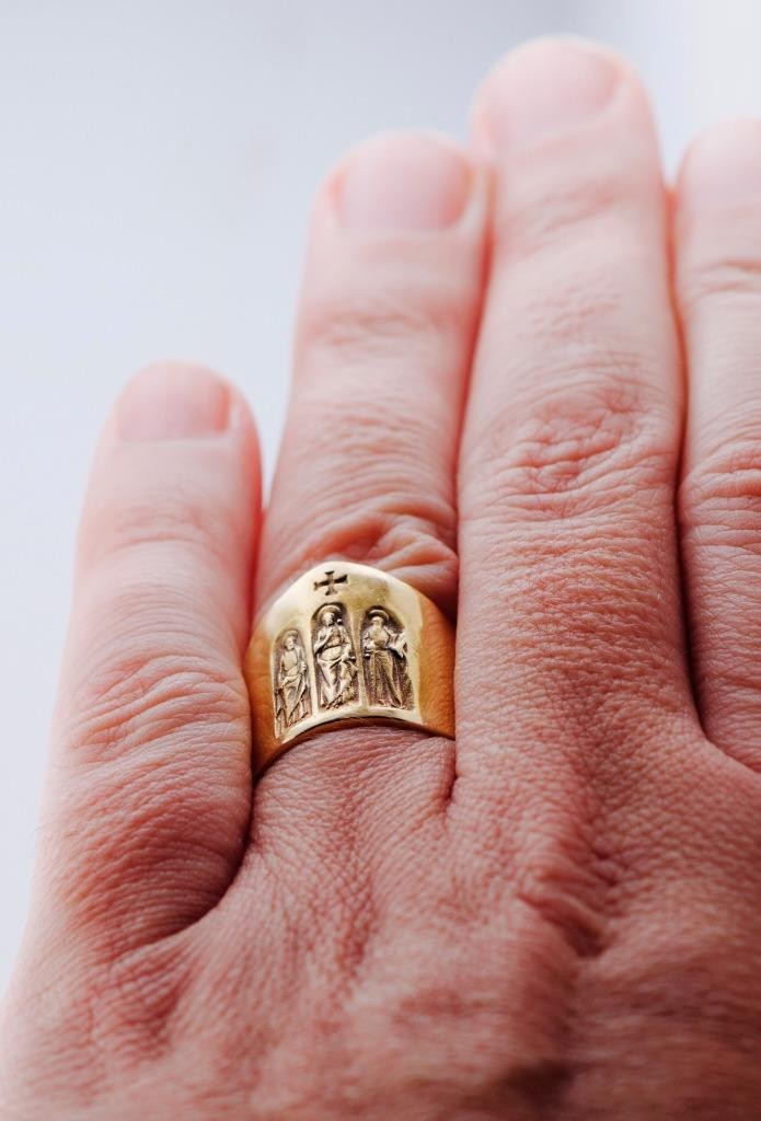 Important Historical 18k Gold Bishop's Ring Awarded by Pope Paul VI c.1965 RARE