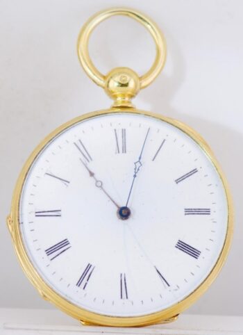 Antique Victorian Era Pocket Watch 18k Gilt Silver Skulls SATOR Magic Formula